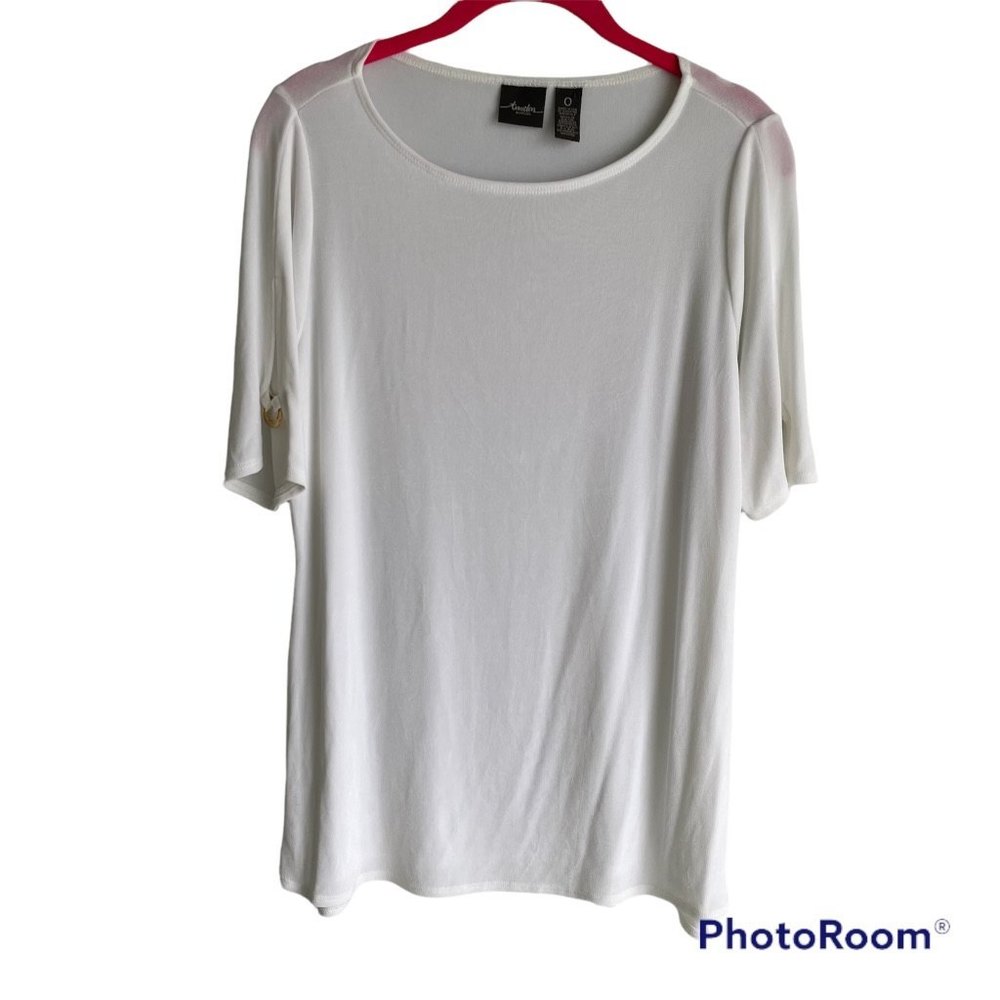 Travelers by Chico's Ladies Short Sleeve White Career Top, 0/ Small‎